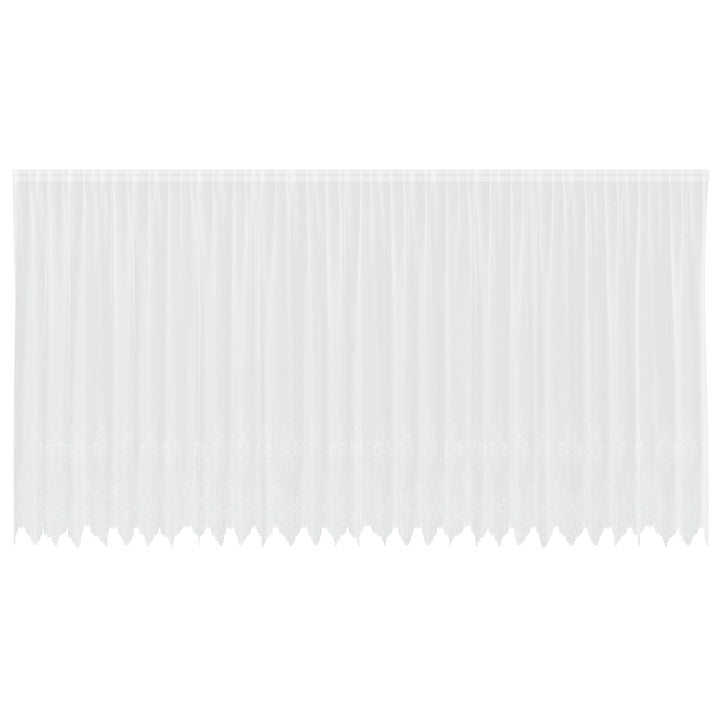 Lace Gardin med gardiner Blomstret Hvid 220 x 750 cm Polyester