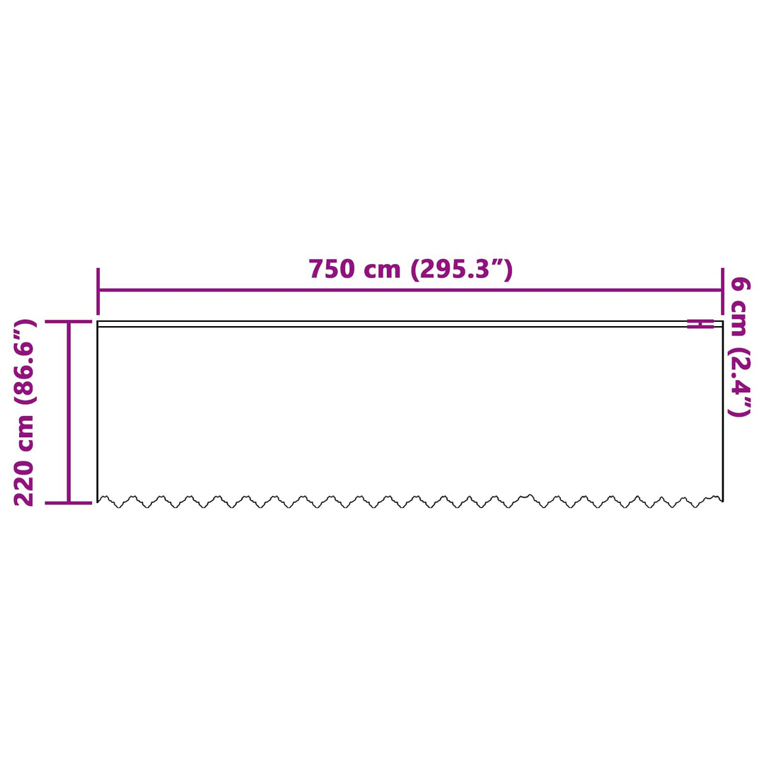 Lace Gardin med gardiner Blomstret Hvid 220 x 750 cm Polyester