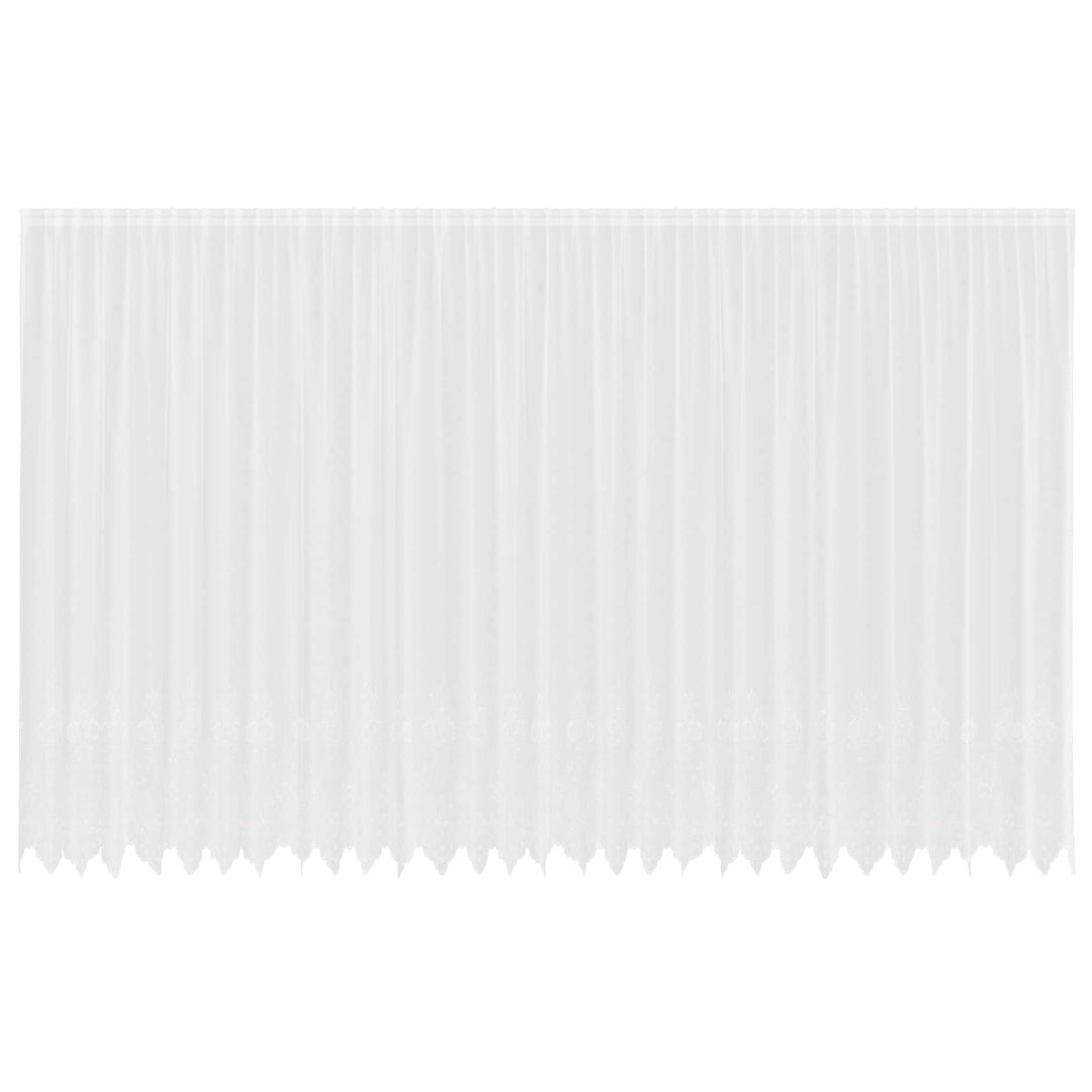 Lace Gardin med gardiner Blomstret Hvid 260x750cm Polyester