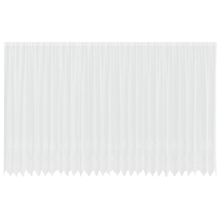 Lace Gardin med gardiner Blomstret Hvid 280 x 750 cm Polyester