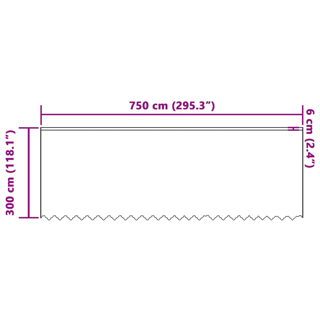 Lace Gardin med gardiner Blomstret Hvid 300 x 750 cm Polyester