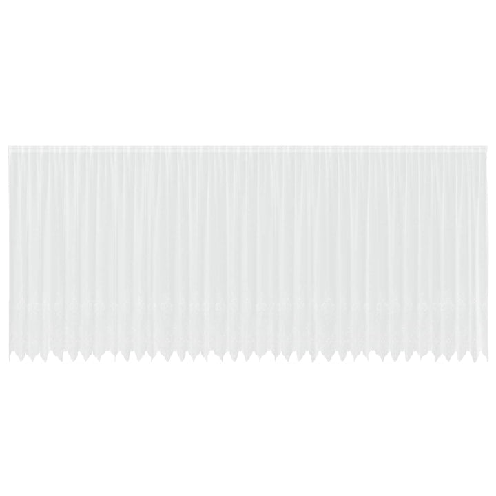 Lace Gardin med gardiner Blomstret Hvid 200 x 900 cm Polyester