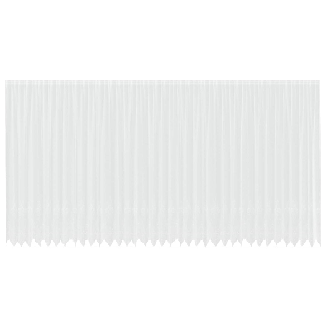 Lace Gardin med gardiner Blomstret Hvid 300 x 900 cm Polyester