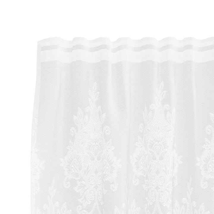 Lace Gardin med gardiner Blomstret Hvid 160 x 1200 cm Polyester