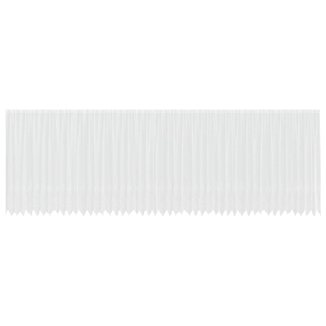 Lace Gardin med gardiner Blomstret Hvid 200 x 1200 cm Polyester