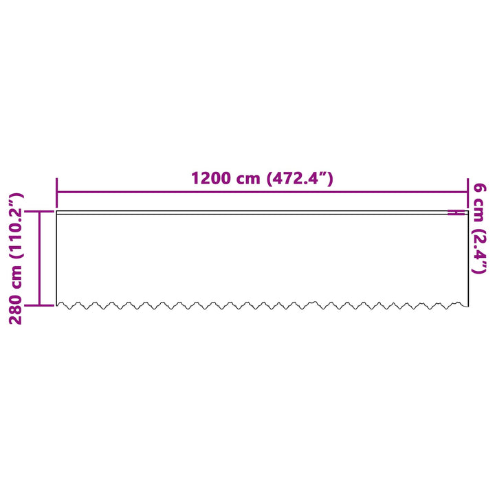Lace Gardin med gardiner Blomstret Hvid 280x1200cm Polyester