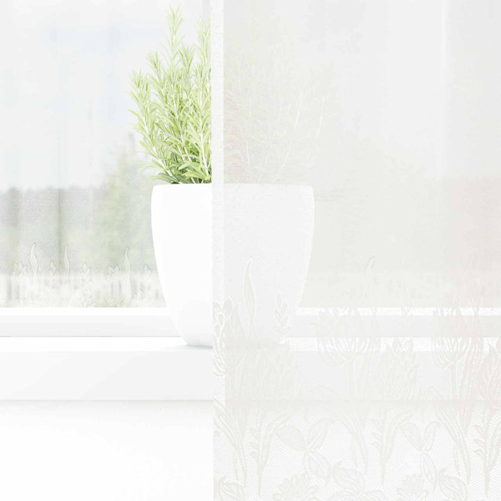 Lace Gardin med gardiner Blomstret Hvid 240 x 200 cm Polyester