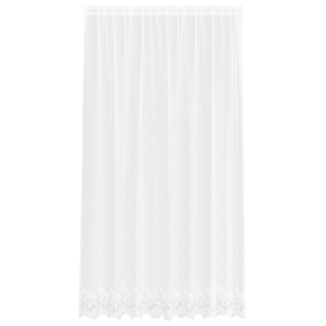Lace Gardin med gardiner Blomstret Hvid 240 x 200 cm Polyester