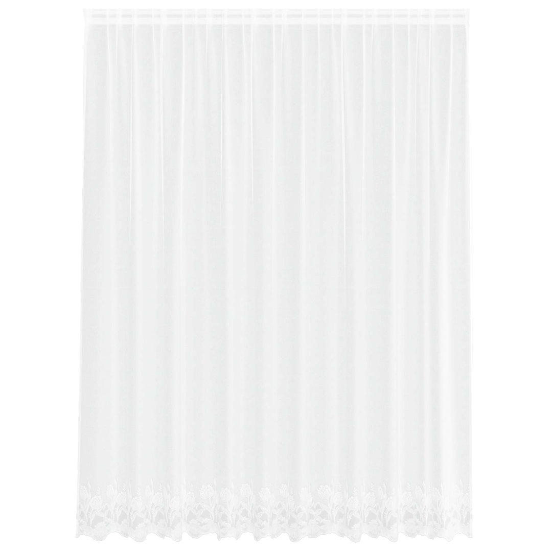 Lace Gardin med gardiner Blomstret Hvid 200 x 300 cm Polyester