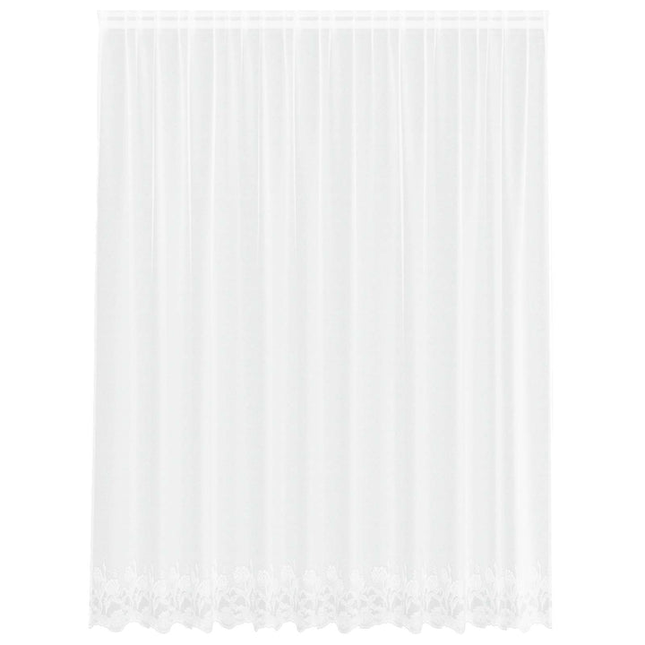 Lace Gardin med gardiner Blomstret Hvid 220 x 300 cm Polyester
