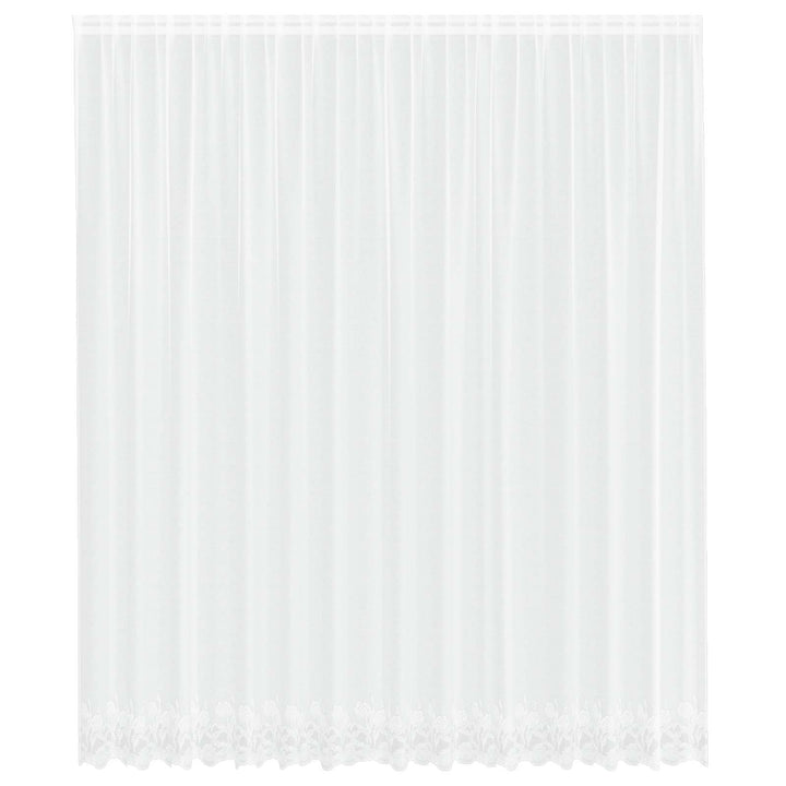 Lace Gardin med gardiner Blomstret Hvid 260 x 400 cm Polyester