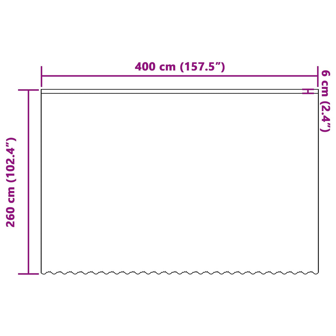 Lace Gardin med gardiner Blomstret Hvid 260 x 400 cm Polyester