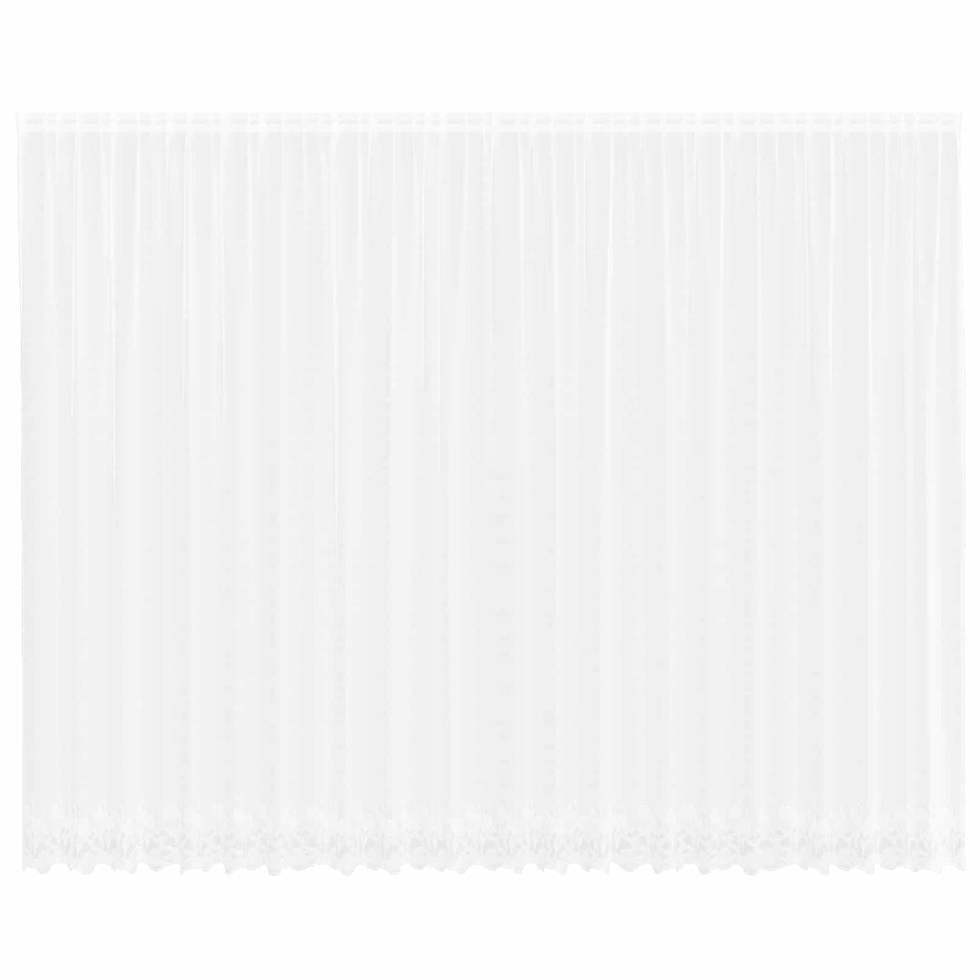 Lace Gardin med gardiner Blomstret Hvid 300 x 600 cm Polyester