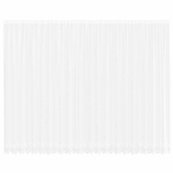 Lace Gardin med gardiner Blomstret Hvid 300 x 600 cm Polyester