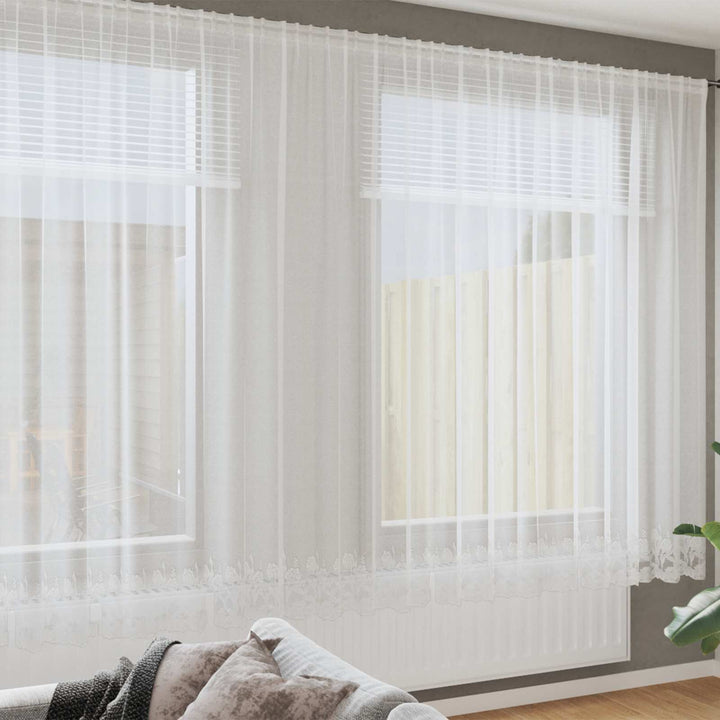 Lace Gardin Hvid 220 x 750 cm Polyester