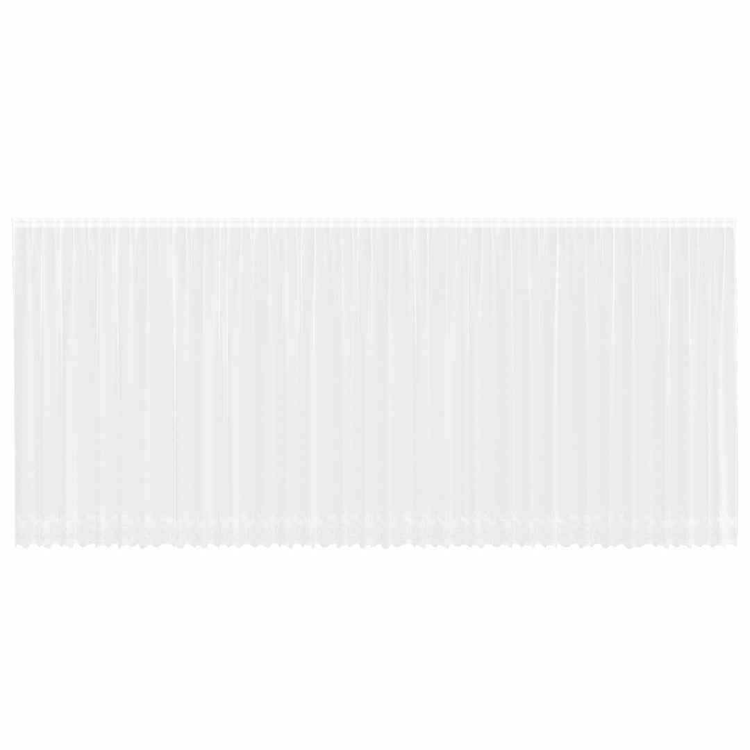 Lace Gardin med gardiner Blomstret Hvid 200 x 900 cm Polyester