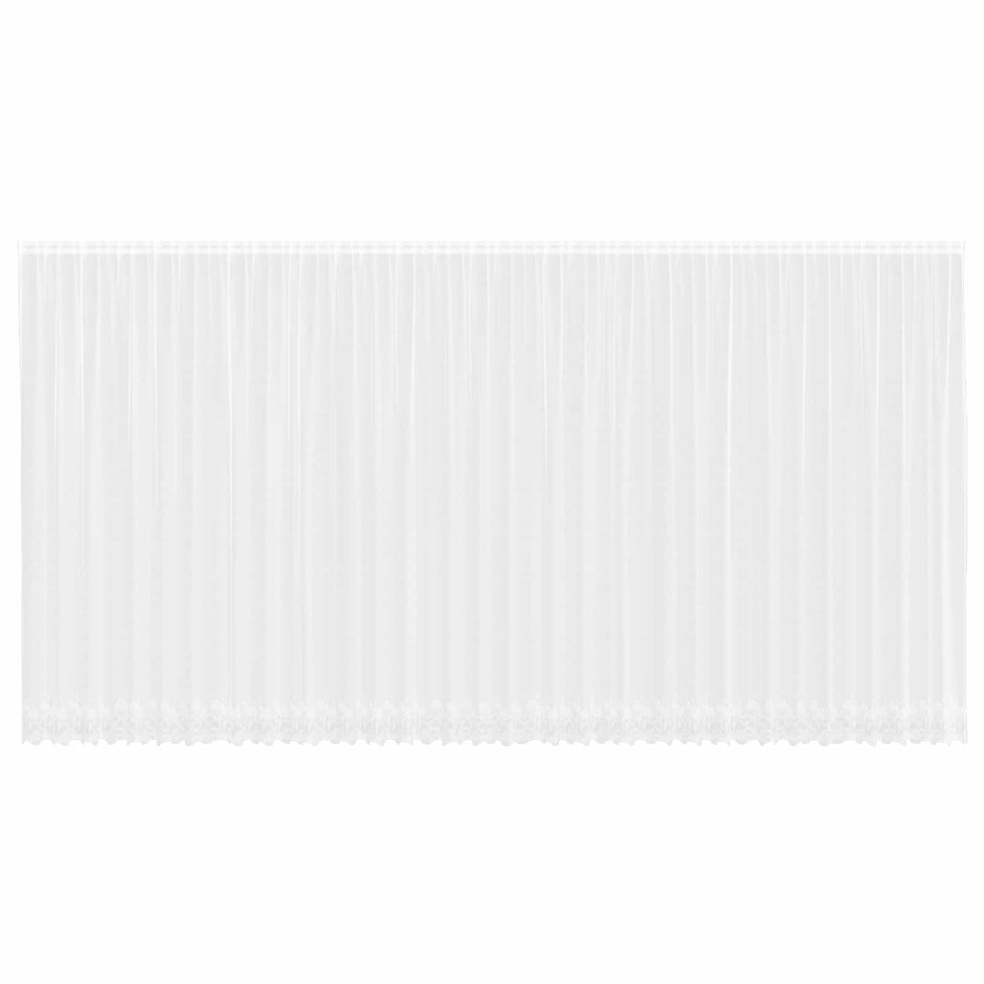 Lace Gardin med gardiner Blomstret Hvid 280 x 900 cm Polyester