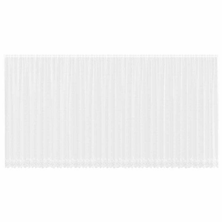 Lace Gardin med gardiner Blomstret Hvid 280 x 900 cm Polyester