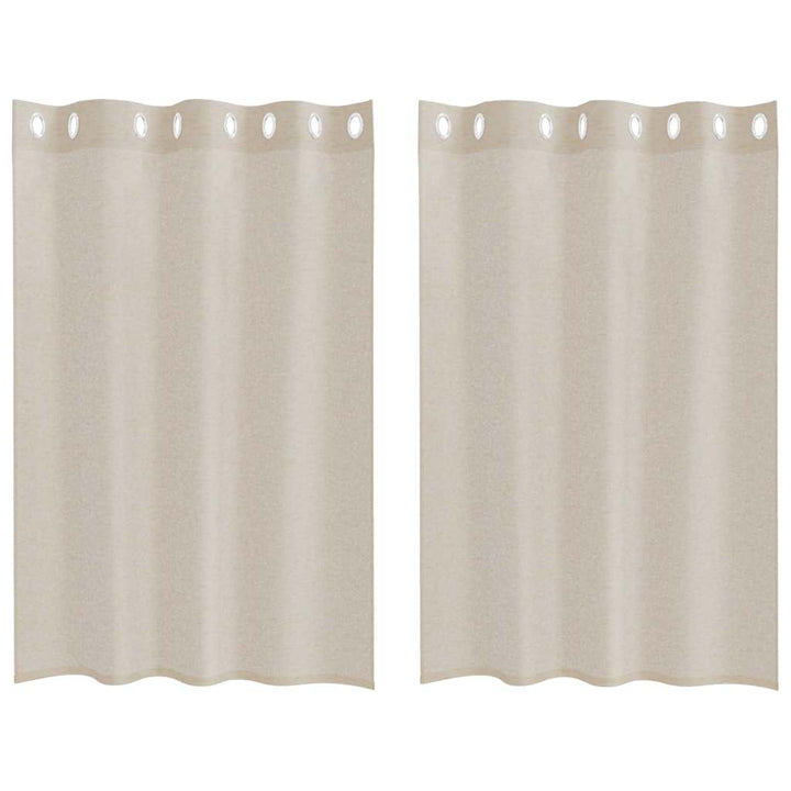 Voile Gardin 2 pcs Sandfarvet 140 x 140 cm Polyester