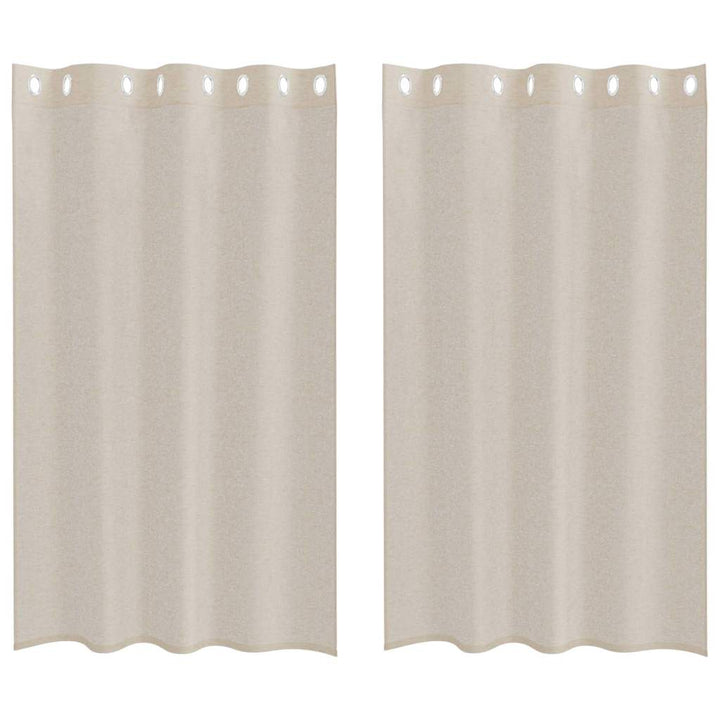 Voile Gardin 2 pcs Sandfarvet 175 x 140 cm Polyester