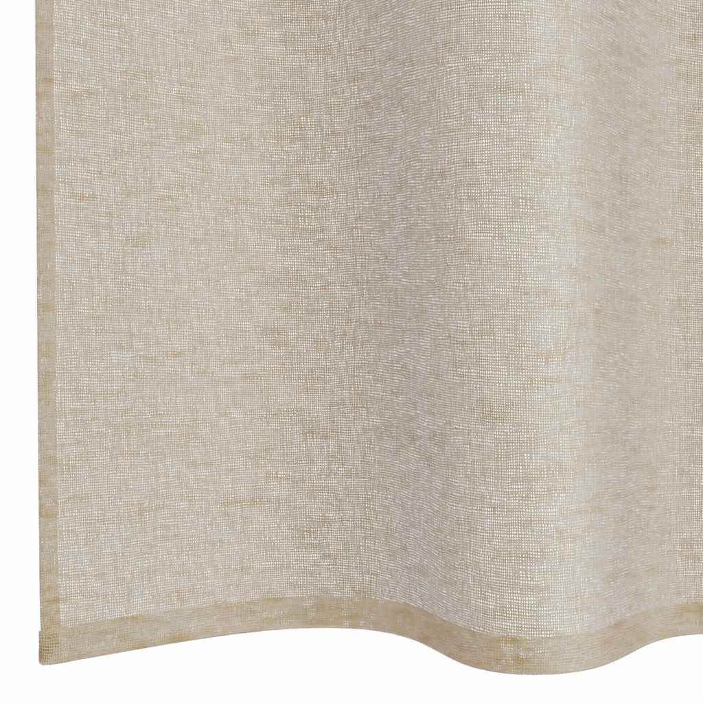 Voile Gardin 2 stk. Sandfarvet 225 x 140 cm Polyester