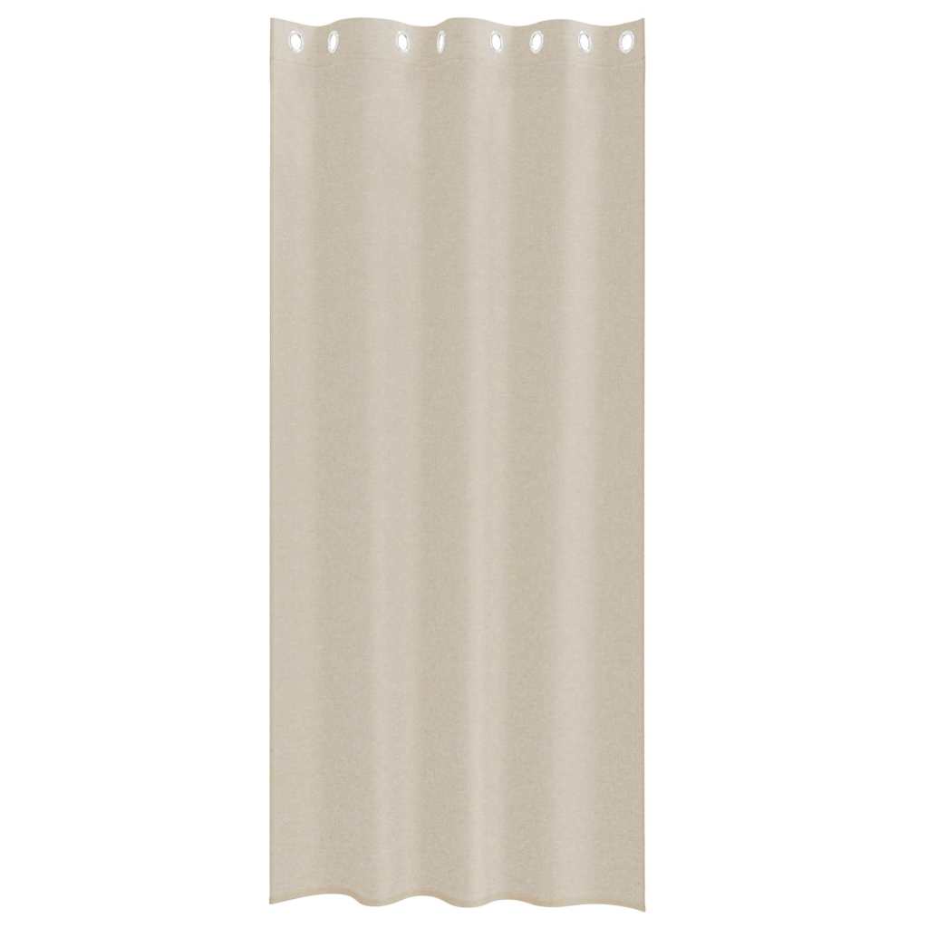 Voile Gardin 2 stk. Sandfarvet 225 x 140 cm Polyester
