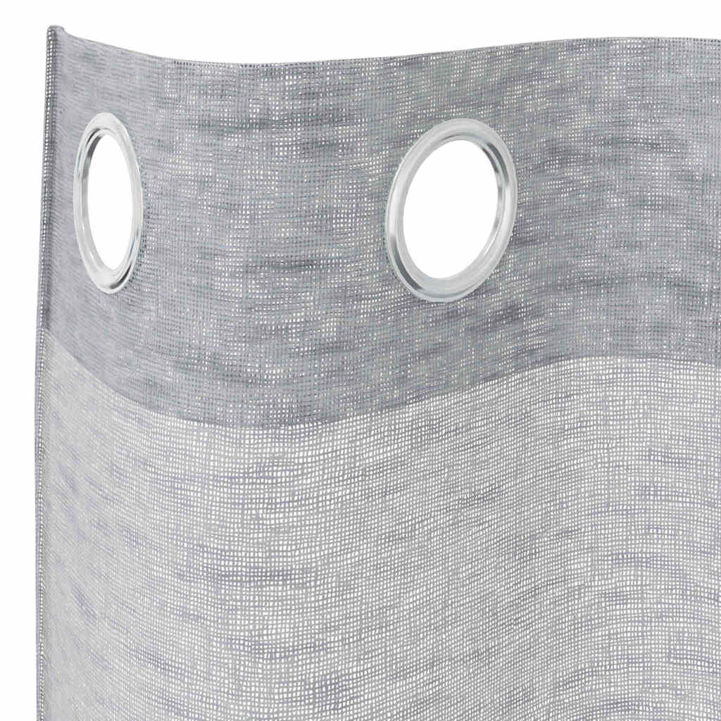 Voile Gardin 2 stk. Mørkegrå 140 x 140 cm Polyester