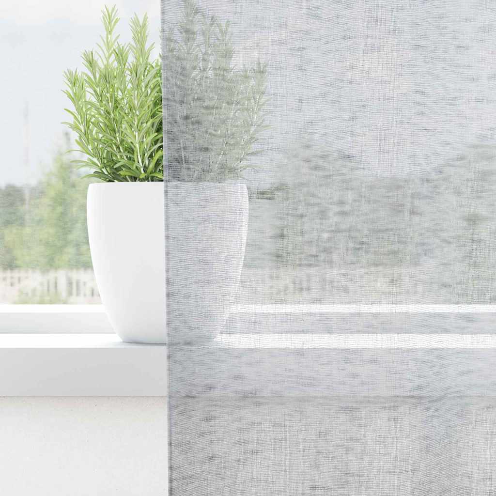 Voile Gardin 2 stk. Mørkegrå 140 x 140 cm Polyester