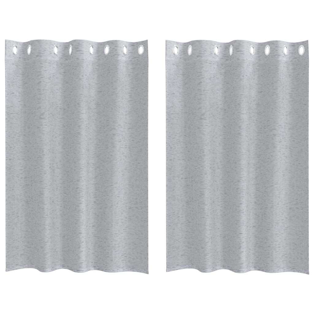Voile Gardin 2 stk. Mørkegrå 140 x 140 cm Polyester