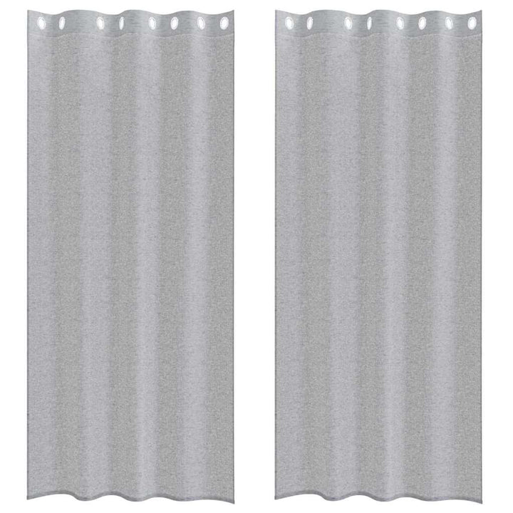 Voile Gardin 2 stk. Mørkegrå 225 x 140 cm Polyester