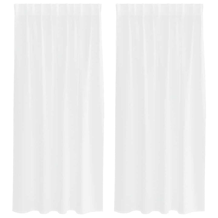 Voile Gardin med gardiner 2 pcs Hvid 175 x 140 cm Polyester