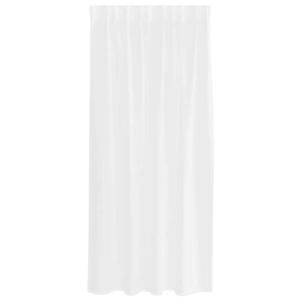 Voile Gardin med gardiner 2 pcs Hvid 175 x 140 cm Polyester