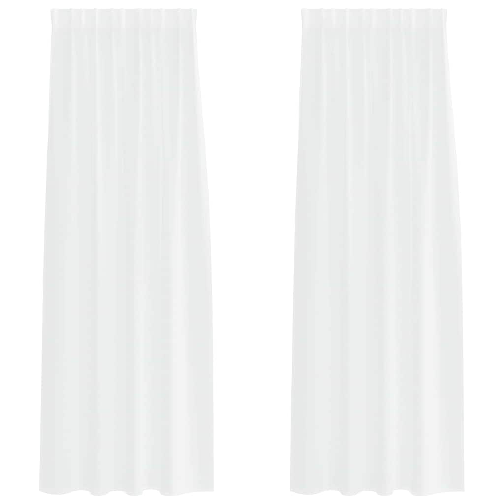 Voile Gardin 2 stk. Hvid 245 x 140 cm Polyester