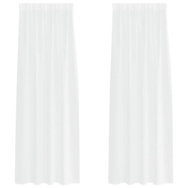 Voile Gardin 2 stk. Hvid 245 x 140 cm Polyester