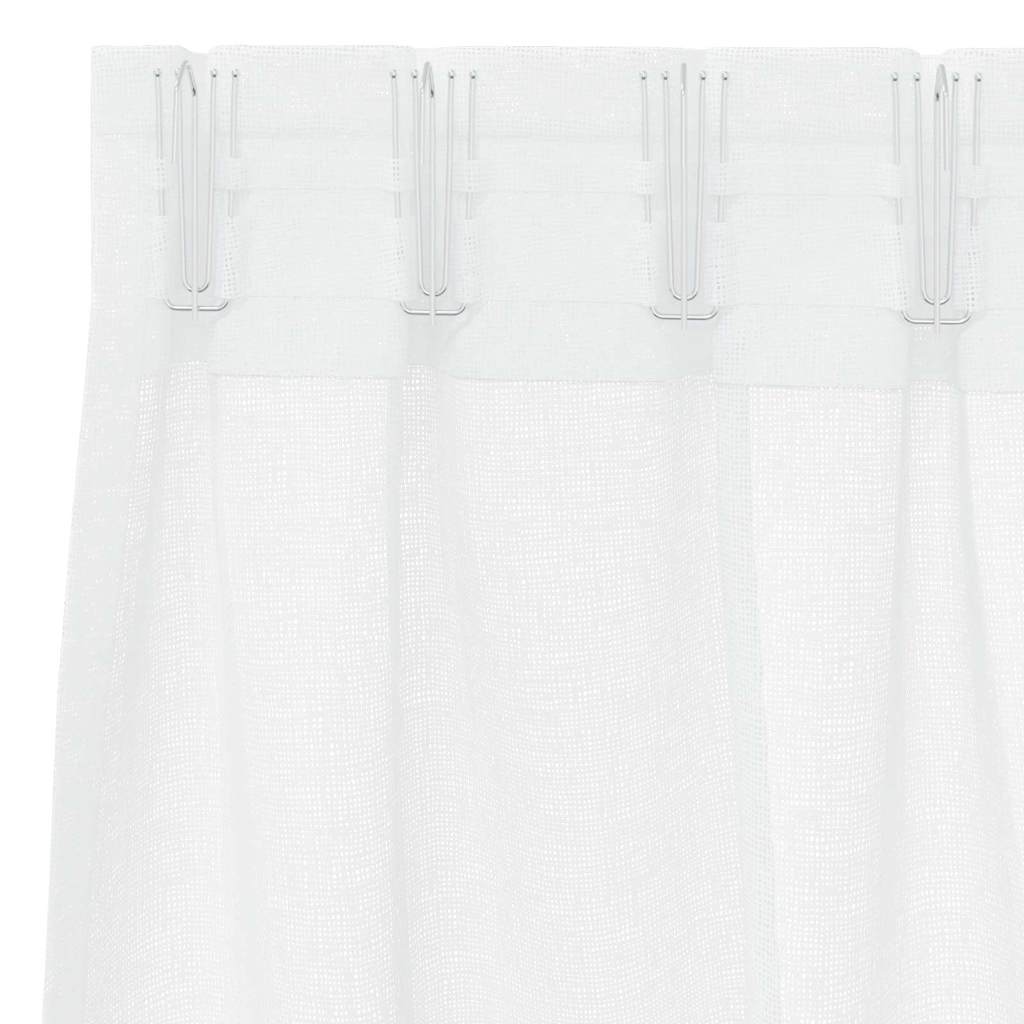 Voile Gardin 2 stk. Hvid 260 x 140 cm Polyester