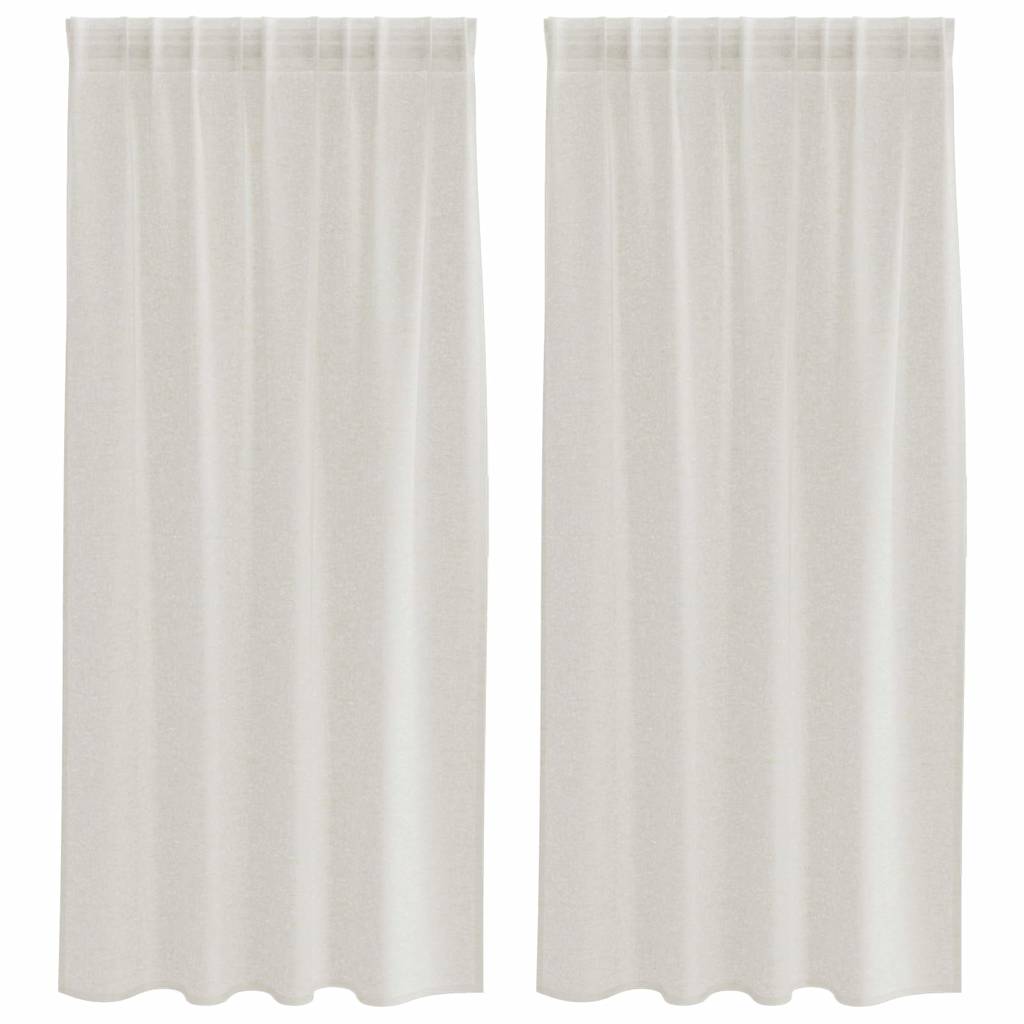 Voile Gardin med gardiner 2 pcs Creme 175 x 140 cm Polyester