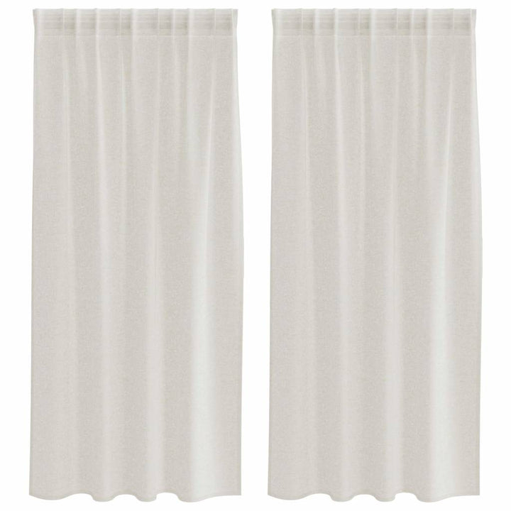 Voile Gardin med gardiner 2 pcs Creme 175 x 140 cm Polyester