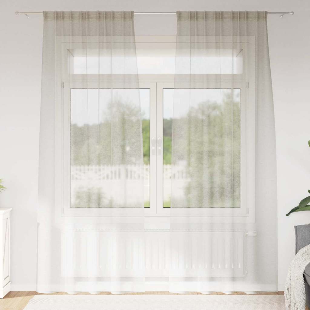 Voile Gardin 2 stk. Creme 225 x 140 cm Polyester