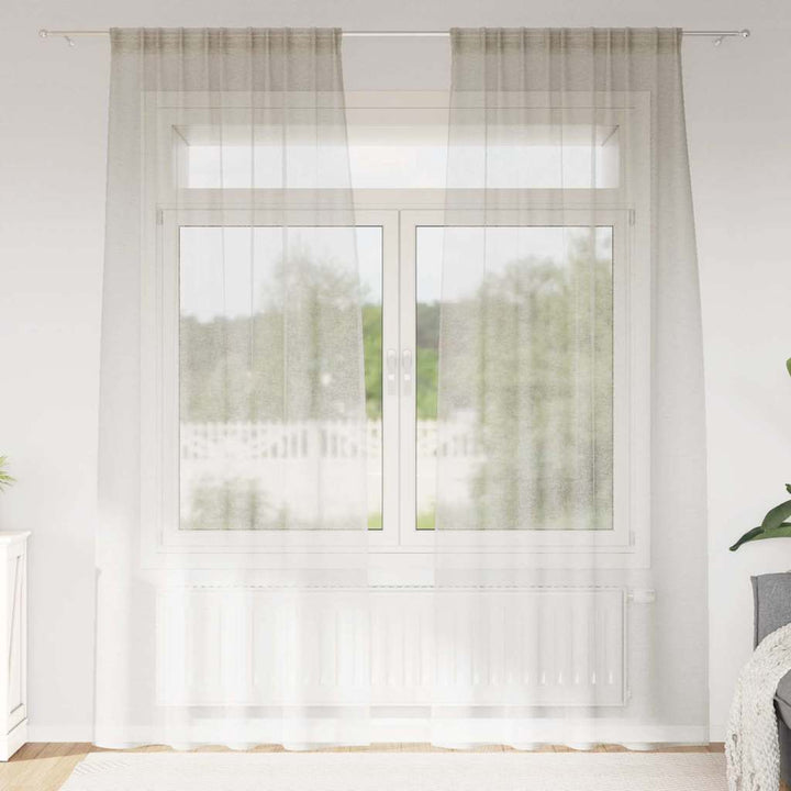 Voile Gardin 2 stk. Creme 225 x 140 cm Polyester