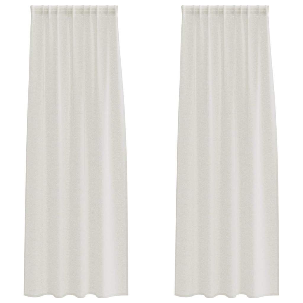 Voile Gardin 2 stk. Creme 245 x 140 cm Polyester