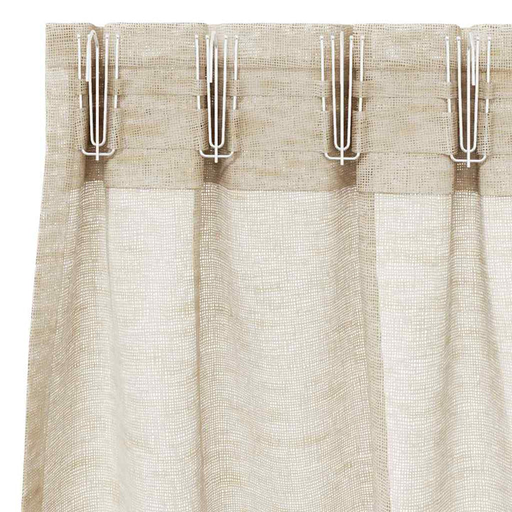 Voile Gardin 2 stk. Sandfarvet 260 x 140 cm Polyester
