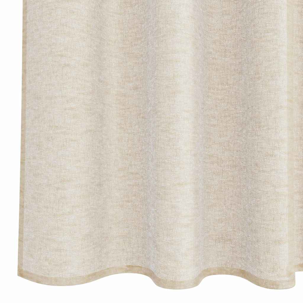Voile Gardin 2 stk. Sandfarvet 260 x 140 cm Polyester