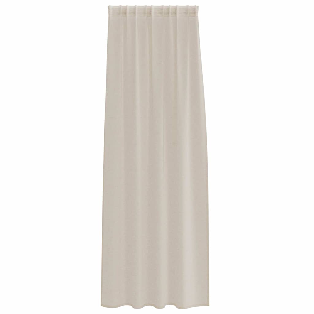 Voile Gardin 2 stk. Sandfarvet 260 x 140 cm Polyester