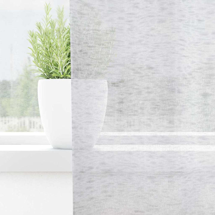 Voile Gardin med gardiner 2 pcs Lysegrå 175 x 140 cm Polyester