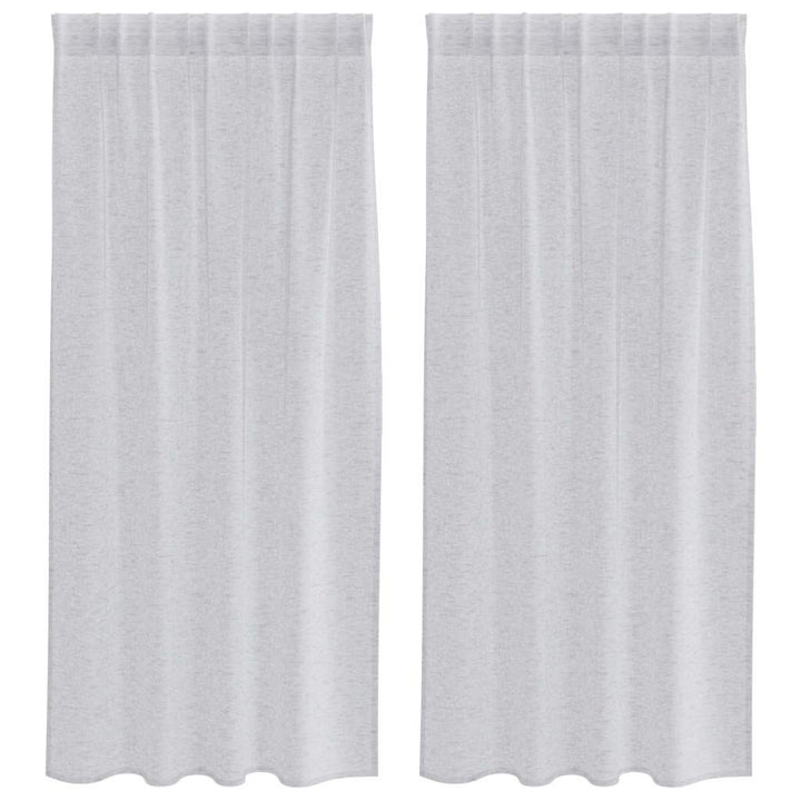 Voile Gardin med gardiner 2 pcs Lysegrå 175 x 140 cm Polyester