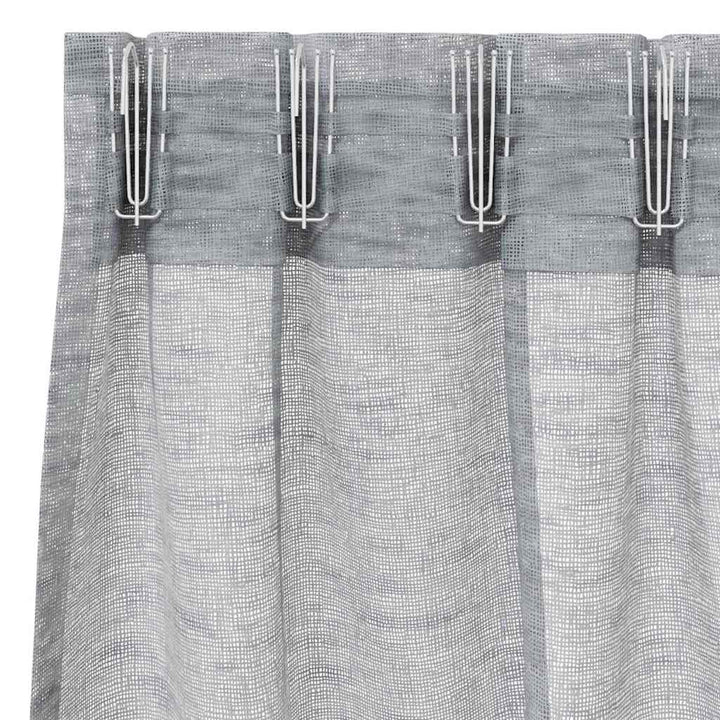Voile Gardin med gardiner 2 pcs Mørkegrå 140 x 140 cm Polyester