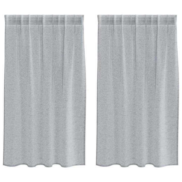 Voile Gardin med gardiner 2 pcs Mørkegrå 140 x 140 cm Polyester