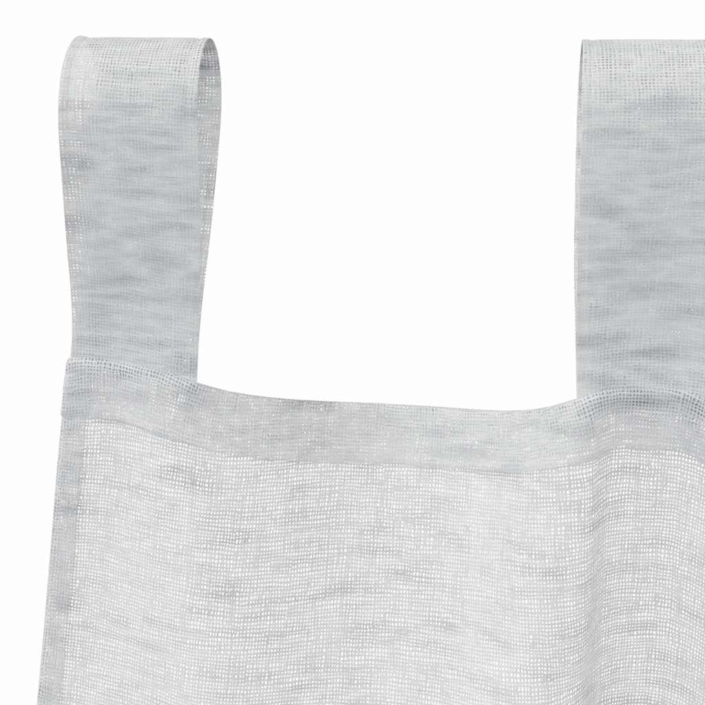 Voile Gardin med gardiner 2 pcs Lysegrå 140 x 140 cm Polyester