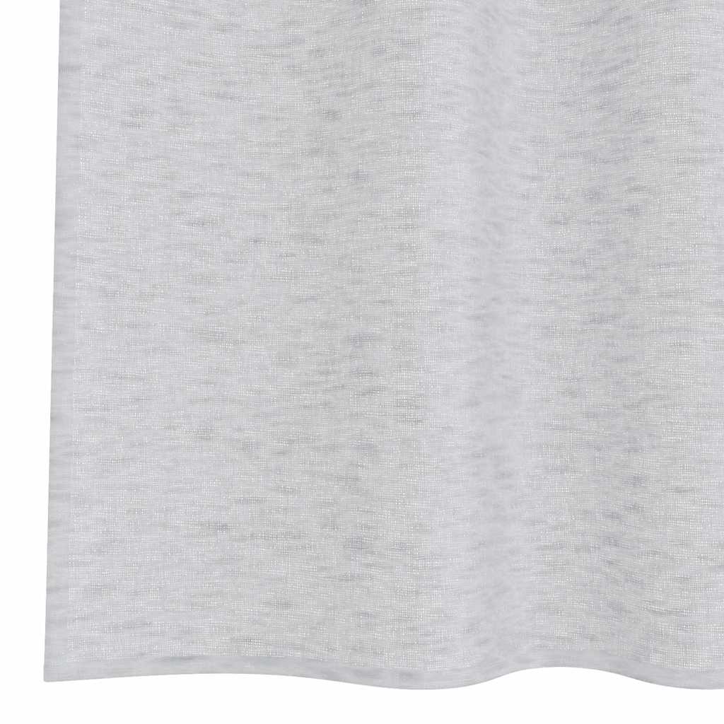 Voile Gardin med gardiner 2 pcs Lysegrå 140 x 140 cm Polyester