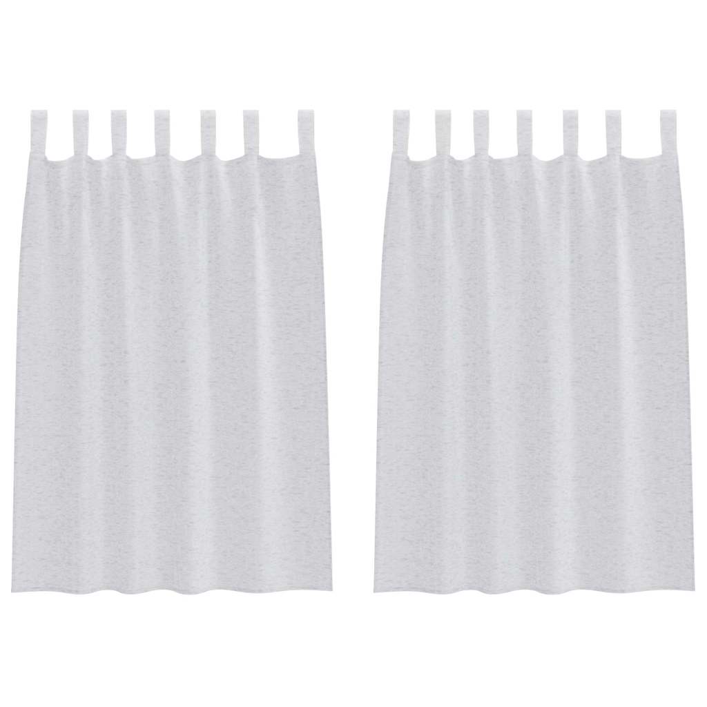 Voile Gardin med gardiner 2 pcs Lysegrå 140 x 140 cm Polyester